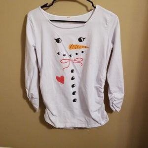 Maternity Snowman shirt